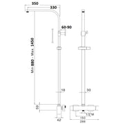 Colonna doccia rettangolare 30x18mm con soffione Calais e termostatico TM1Q by CeramicStore | Lo specialista del tuo bagno
