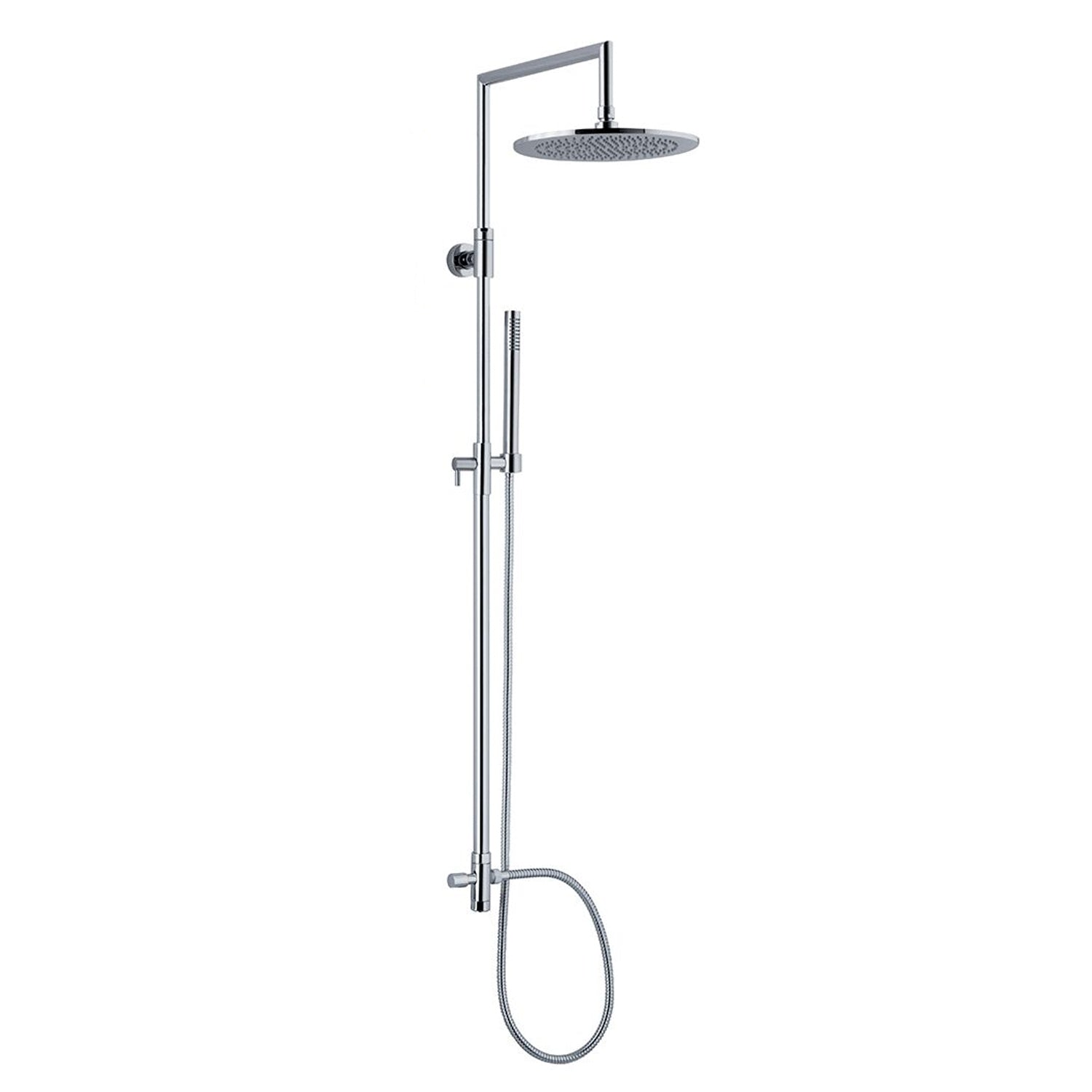 Colonna doccia tonda 2,4cm in ottone con deviatore, soffione e attacco 3/4F by CeramicStore | Lo specialista del tuo bagno