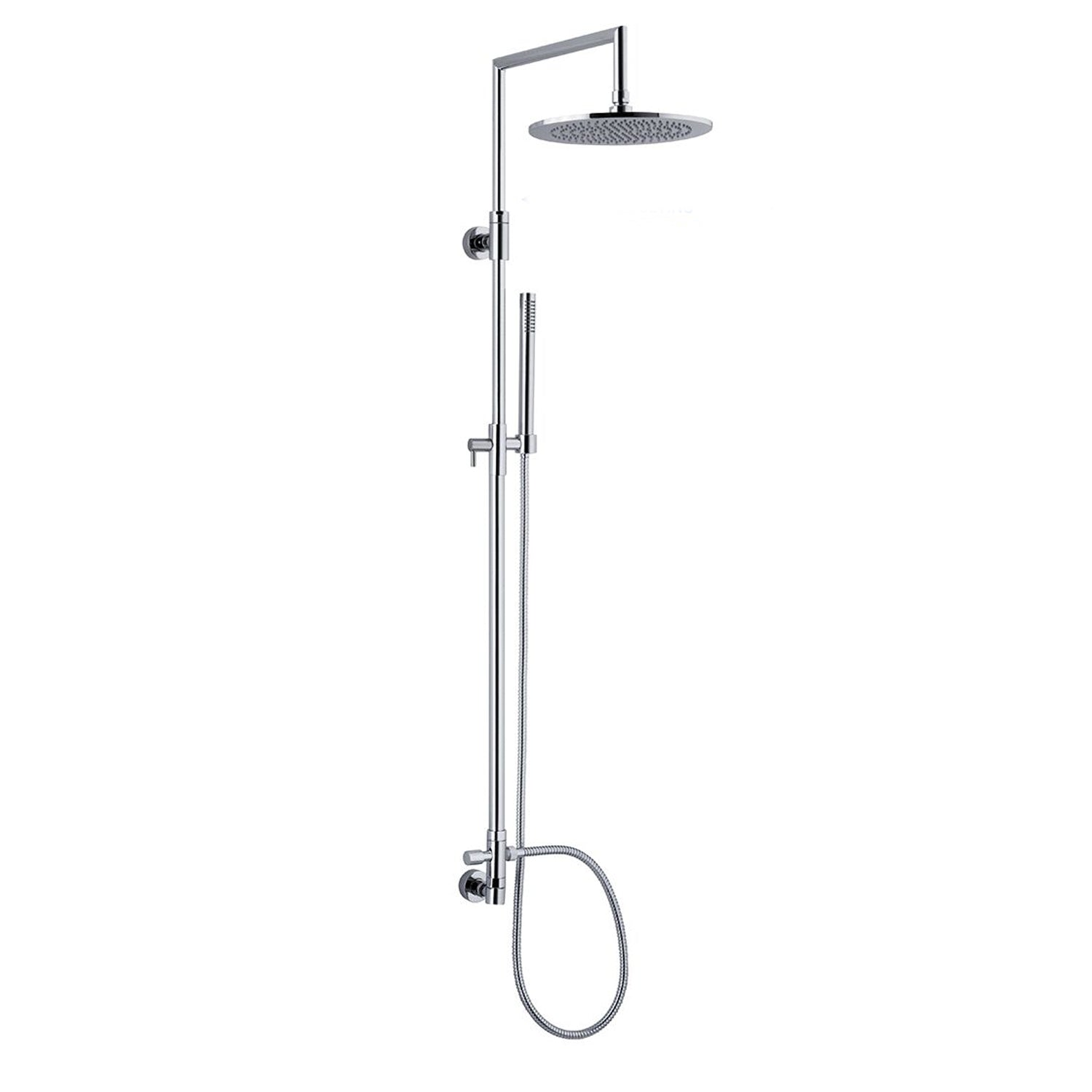 Colonna doccia tonda 2,4cm con soffione e presa acqua a muro by CeramicStore | Lo specialista del tuo bagno