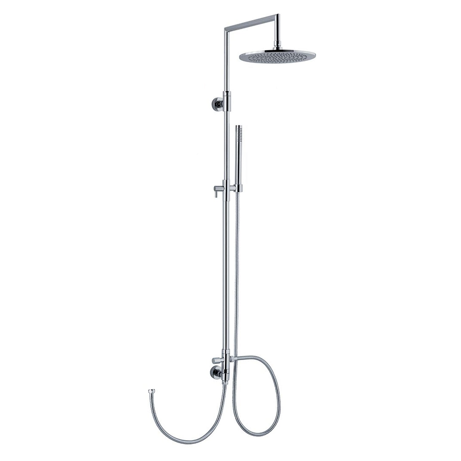 Colonna doccia tonda 2,4cm con soffione e attacco flessibile by CeramicStore | Lo specialista del tuo bagno