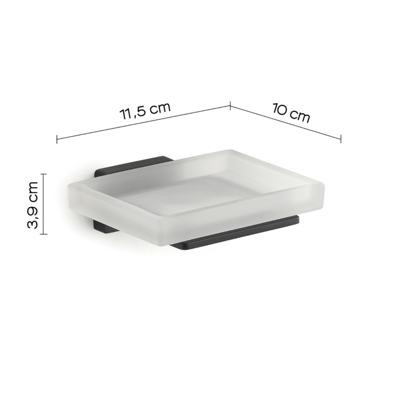 Portasapone a muro in Acciaio Inox Gedy modello Atena - Nero Matt by CeramicStore | Lo specialista del tuo bagno