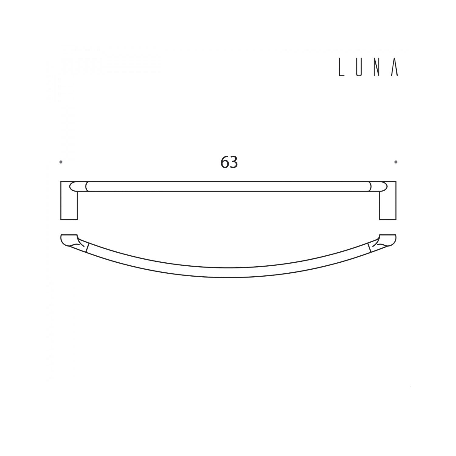 Porta salvietta 63cm in ottone collezione Luna di Colombo Design by CeramicStore | Lo specialista del tuo bagno