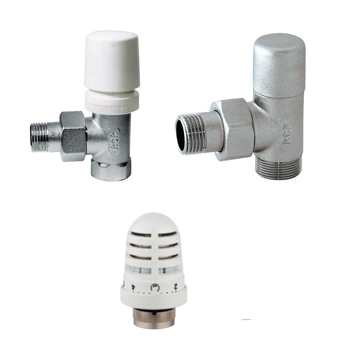 Kit Termostatico Valvola e Detentore bianchi per termoarredo RCR POLETTI by CeramicStore | Lo specialista del tuo bagno