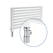 Kit Valvola e Detentore bianchi per termoarredo RCR POLETTI Installazione orizzontale by CeramicStore | Lo specialista del tuo bagno