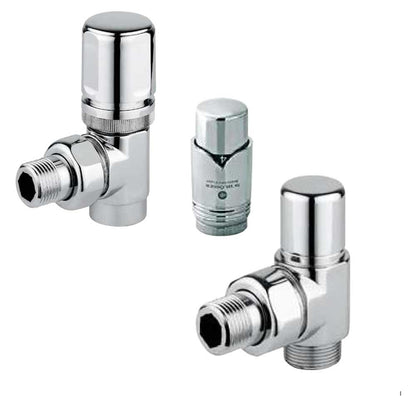 Kit Termostatico Design con Valvola e Detentore Cromati per termoarredo RCR POLETTI by CeramicStore | Lo specialista del tuo bagno