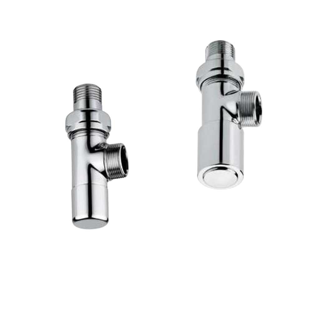 Kit Valvola e Detentore cromo per termoarredo RCR POLETTI Installazione orizzontale by CeramicStore | Lo specialista del tuo bagno
