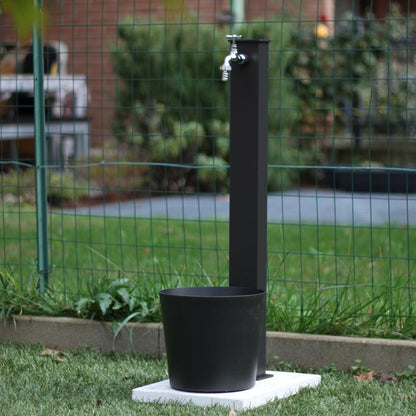 Base in travertino con secchio in alluminio verniciato tortora e piletta per fontane Fasten-Frog-Newest-Bridge-Connect by CeramicStore | Lo specialista del tuo bagno