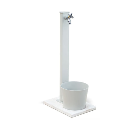 Base in travertino con secchio in alluminio verniciato bianco e piletta per fontane Fasten-Frog-Newest-Bridge-Connect by CeramicStore | Lo specialista del tuo bagno