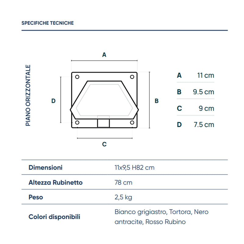 Punto acqua a terra in alluminio verniciato Tortora con rubinetto in ottone modello Frog by CeramicStore | Lo specialista del tuo bagno