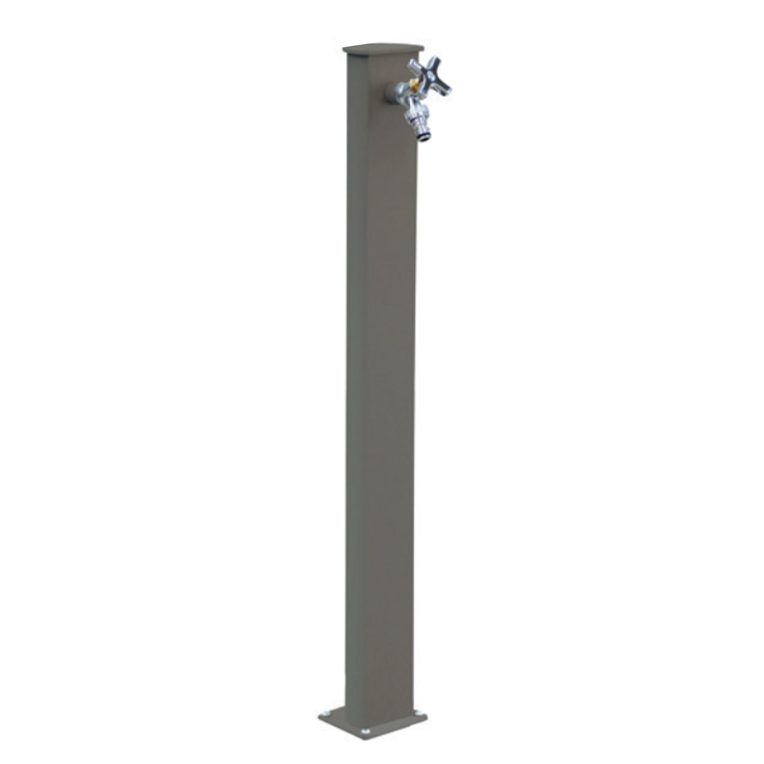 Punto acqua a terra in alluminio verniciato Tortora con rubinetto in ottone modello Frog by CeramicStore | Lo specialista del tuo bagno