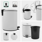 Pattumiera a pedale modello Adelar 3 litri colore bianco opaco by CeramicStore | Lo specialista del tuo bagno
