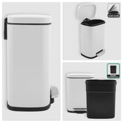 Pattumiera a pedale modello Akira in acciaio capienza 5 litri colore bianco opaco by CeramicStore | Lo specialista del tuo bagno