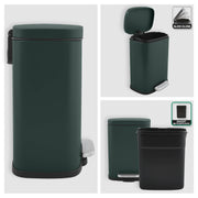 Pattumiera a pedale modello Akira in acciaio capienza 5 litri colore verde scuro opaco by CeramicStore | Lo specialista del tuo bagno