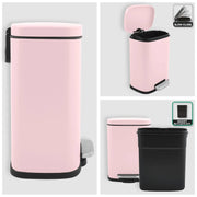 Pattumiera a pedale modello Akira in acciaio capienza 5 litri colore rosa opaco by CeramicStore | Lo specialista del tuo bagno