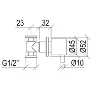 Rubinetto d'arresto ad incasso G1/2" in acciaio inox 316L by CeramicStore | Lo specialista del tuo bagno