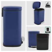 Pattumiera a pedale modello Akira in acciaio capienza 5 litri colore blu opaco by CeramicStore | Lo specialista del tuo bagno