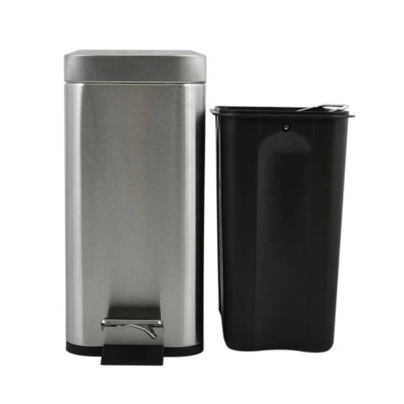 Pattumiera a pedale modello Erik capacità 5 litri in acciaio inox spazzolato by CeramicStore | Lo specialista del tuo bagno