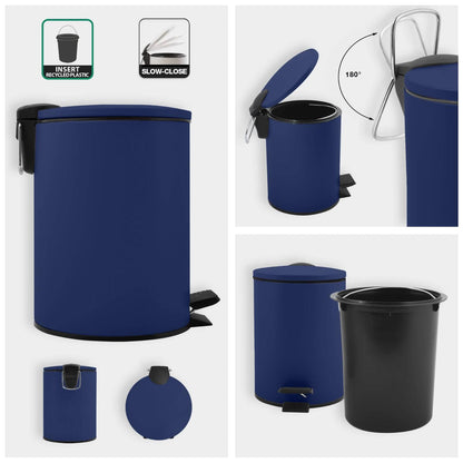 Pattumiera a pedale modello Adelar capienza 3 litri colore blu notte matto by CeramicStore | Lo specialista del tuo bagno