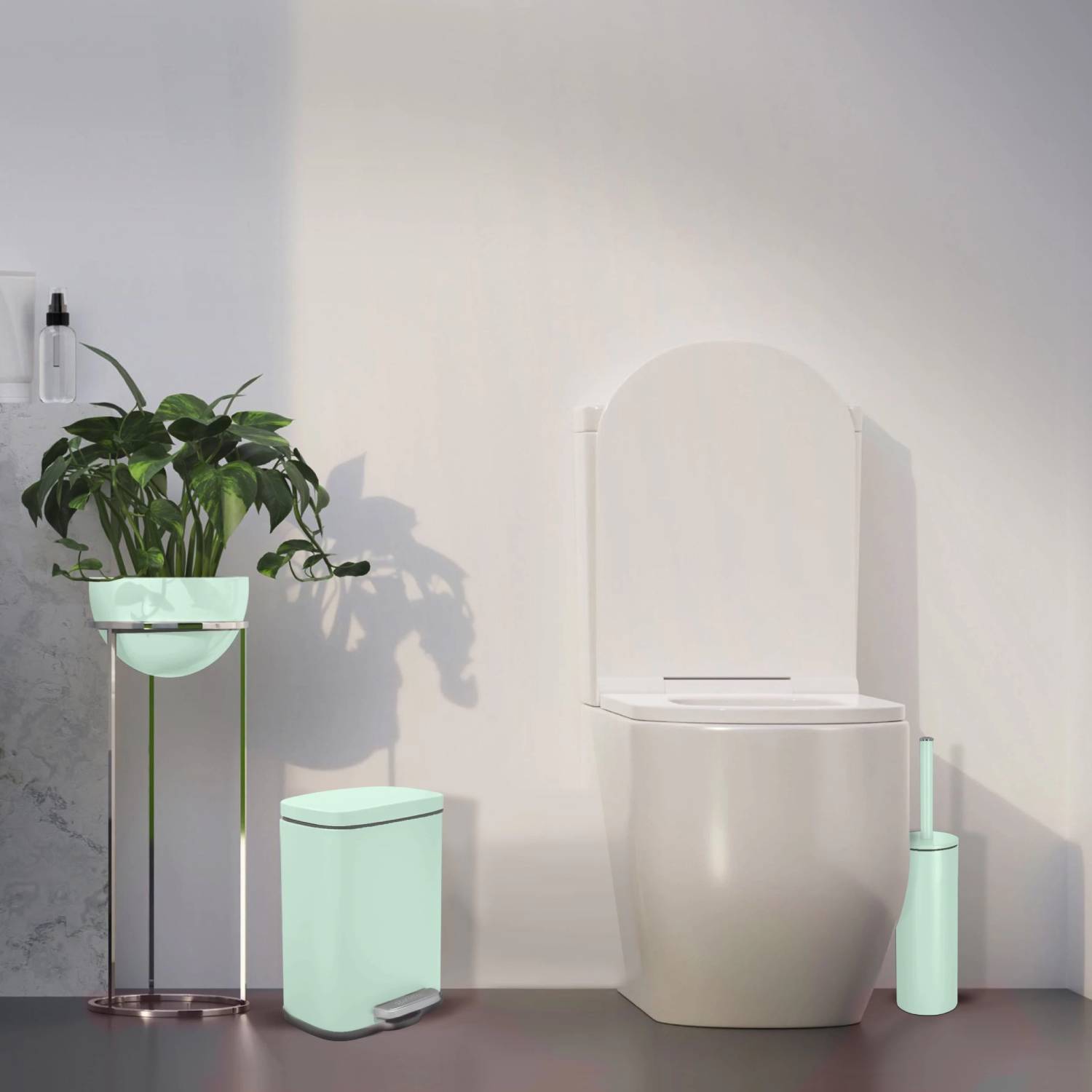 Pattumiera a pedale modello Akira in acciaio capienza 5 litri colore verde lucido opaco by CeramicStore | Lo specialista del tuo bagno