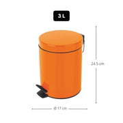 Pattumiera a pedale modello Sydney capienza 3 litri colore arancio by CeramicStore | Lo specialista del tuo bagno