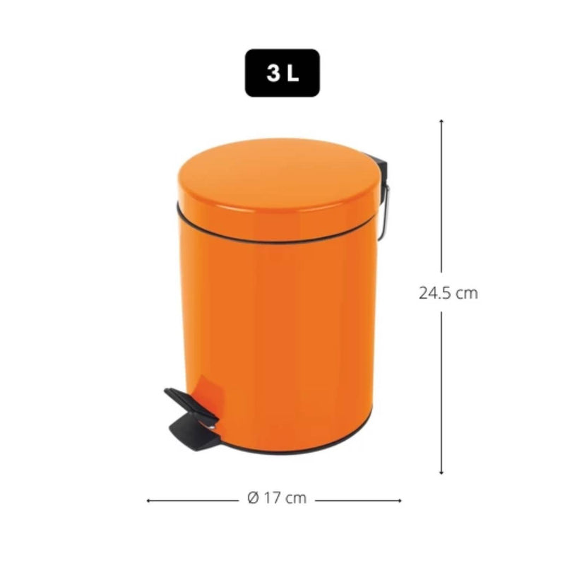 Pattumiera a pedale modello Sydney capienza 3 litri colore arancio by CeramicStore | Lo specialista del tuo bagno