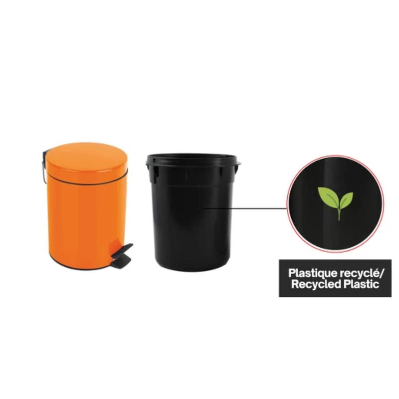 Pattumiera a pedale modello Sydney capienza 3 litri colore arancio by CeramicStore | Lo specialista del tuo bagno
