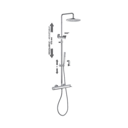 Paffoni Colonna doccia regolabile New Mini Master con deviatore, soffione tondo e doccino by CeramicStore | Lo specialista del tuo bagno