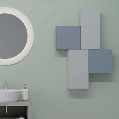 Pensile bagno cubo ad un'anta Blu Pastello Opaco- Cubi&Co modello Symmetry by CeramicStore | Lo specialista del tuo bagno