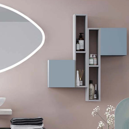 Pensile bagno cubo ad un'anta Blu Pastello Opaco- Cubi&Co modello Symmetry by CeramicStore | Lo specialista del tuo bagno
