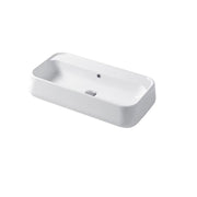 Lavabo da appoggio o sospeso 60cm in ceramica bianca lucida serie Catino Disegno-Ceramica - senza foro per rubinetto
