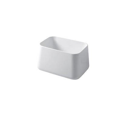 Lavabo da appoggio rettangolare 60cm in ceramica bianca lucida serie Catino Disegno-Ceramica
