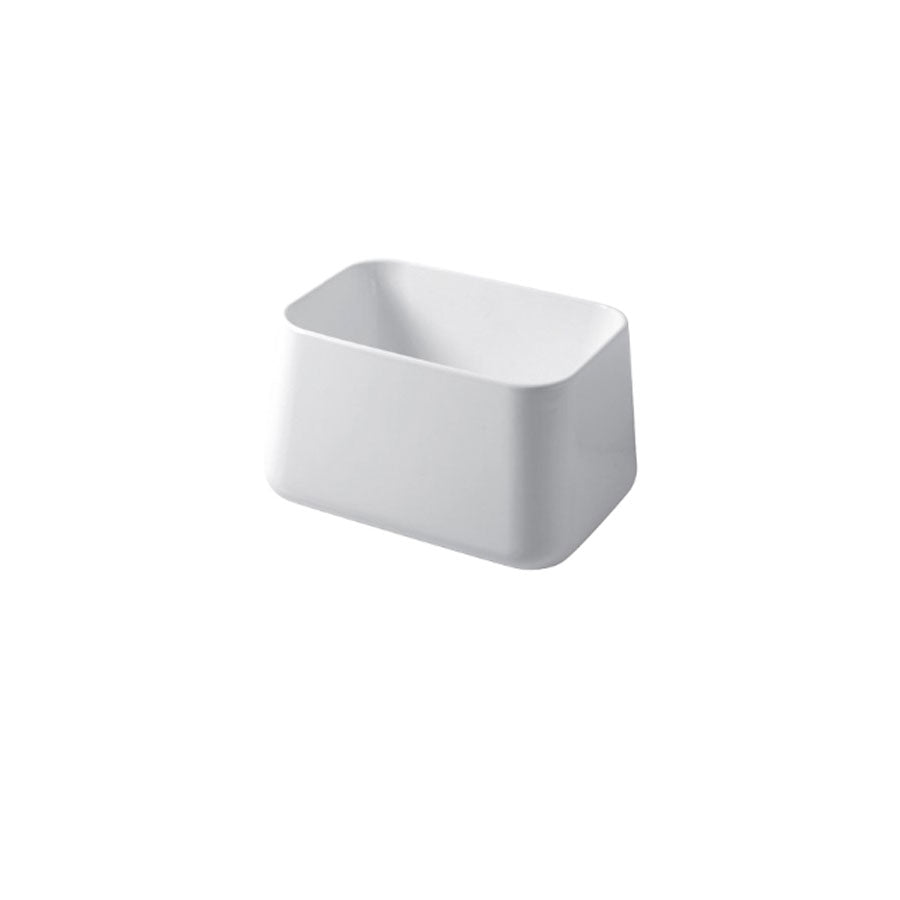 Lavabo da appoggio rettangolare 60cm in ceramica bianca lucida serie Catino Disegno-Ceramica