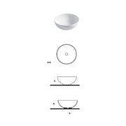 Lavabo da appoggio semisferico à˜42cm in ceramica bianca lucida serie Slim Disegno-Ceramica