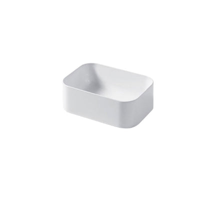Lavabo da appoggio rettangolare 35x25cm in ceramica bianca lucida serie Slim Disegno-Ceramica