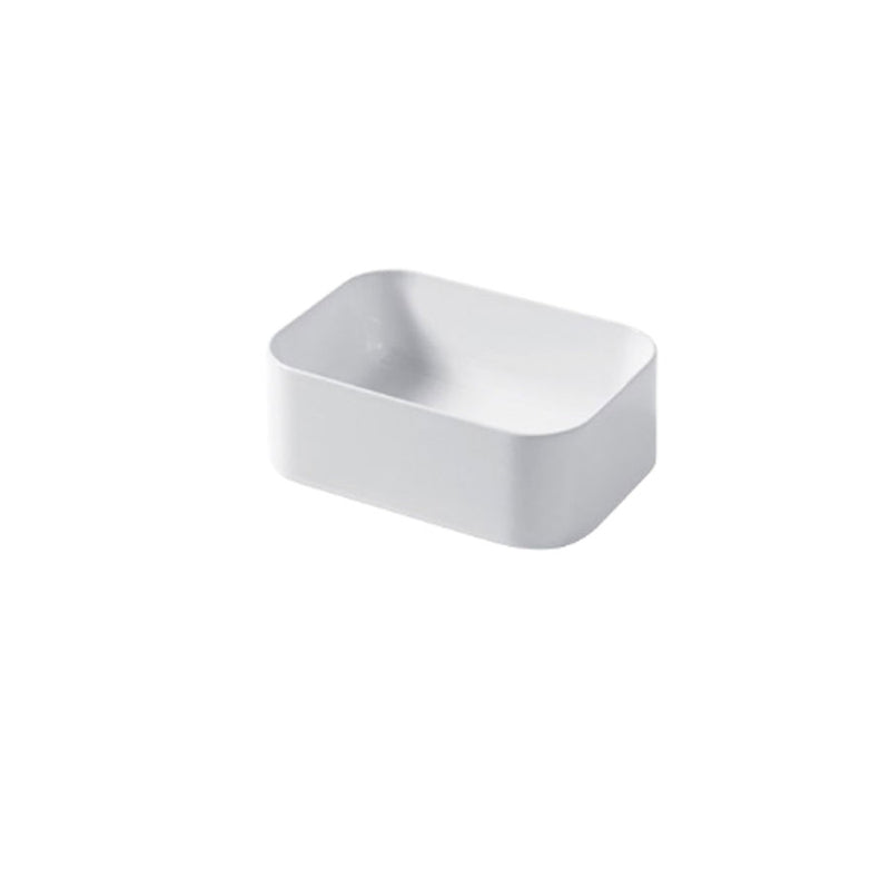 Lavabo da appoggio rettangolare 35x25cm in ceramica bianca lucida serie Slim Disegno-Ceramica