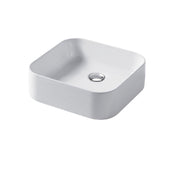 Lavabo da appoggio rettangolare 40x38cm in ceramica bianca lucida serie Slim Disegno-Ceramica