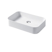 Lavabo da appoggio rettangolare 60x38cm in ceramica bianca lucida serie Slim Disegno-Ceramica