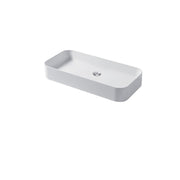 Lavabo da appoggio rettangolare 80x38cm in ceramica bianca lucida serie Slim Disegno-Ceramica