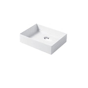 Lavabo da appoggio rettangolare in ceramica bianca lucida 50x38cm Disegno-Ceramica