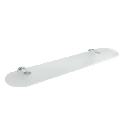 Mensola da Bagno in ottone cromato con ripiano in vetro satinato Colombo Design collezione Basic Con fissaggio a tassello