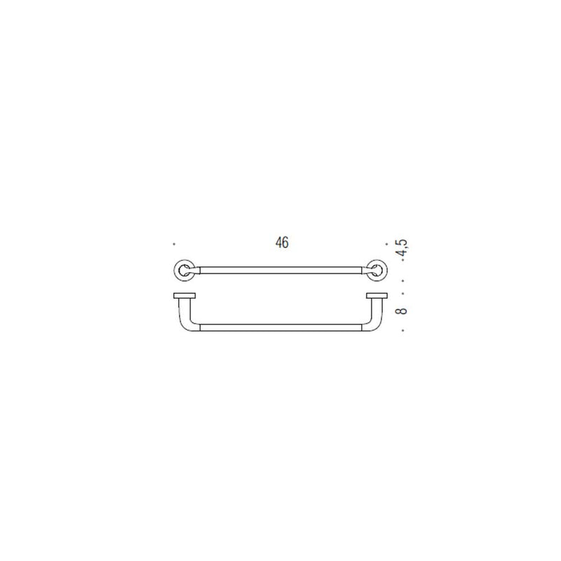 Porta salviette cm 46 in ottone cromato Colombo Design collezione Basic Con fissaggio a tassello e ad incollo con kit opzionale by CeramicStore | Lo specialista del tuo bagno