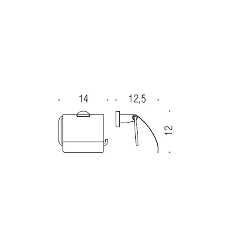 Portarotolo Coperto in ottone cromato Colombo Design collezione Basic Con fissaggio a tassello e ad incollo con kit opzionale