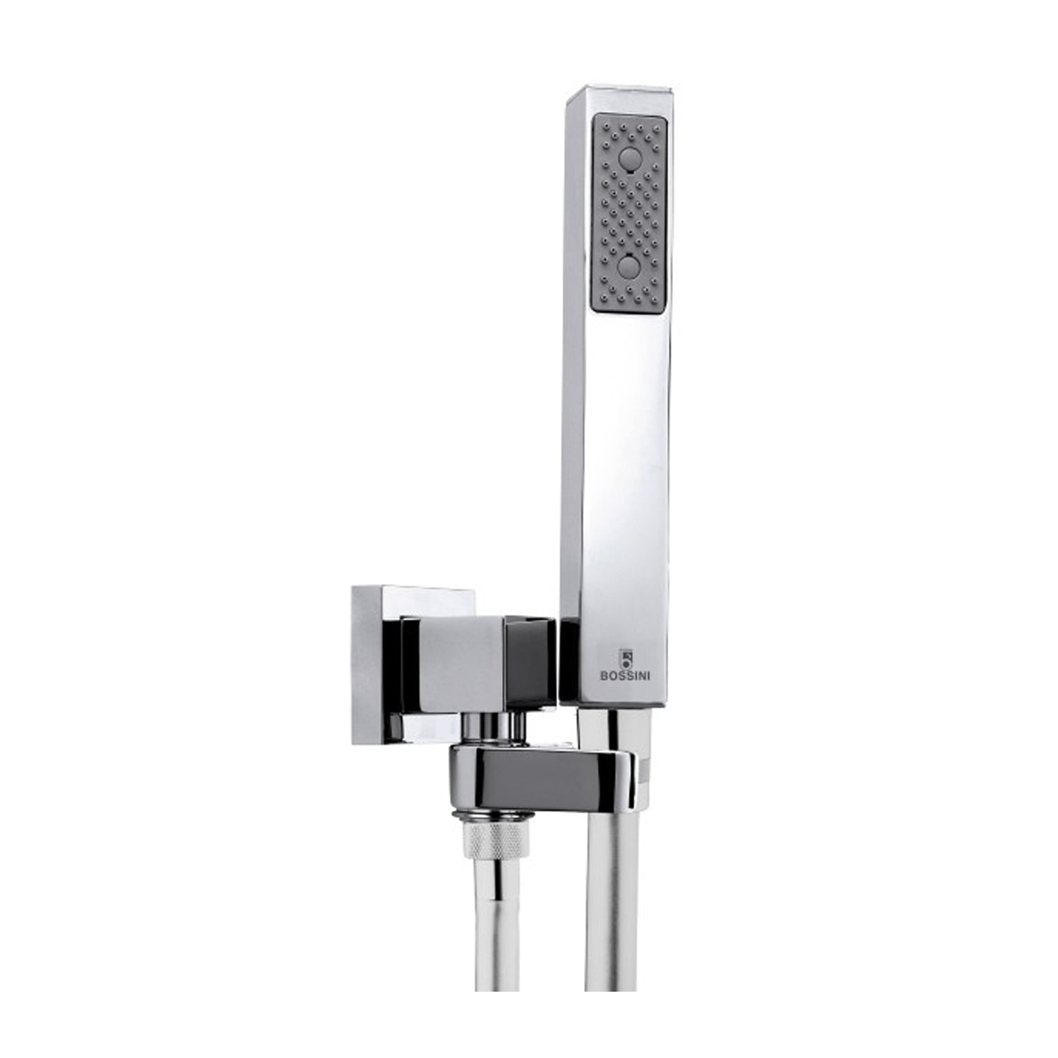 Bossini set doccia duplex modello CUBE completo di supporto e presa acqua con flessibile liscio by CeramicStore | Lo specialista del tuo bagno