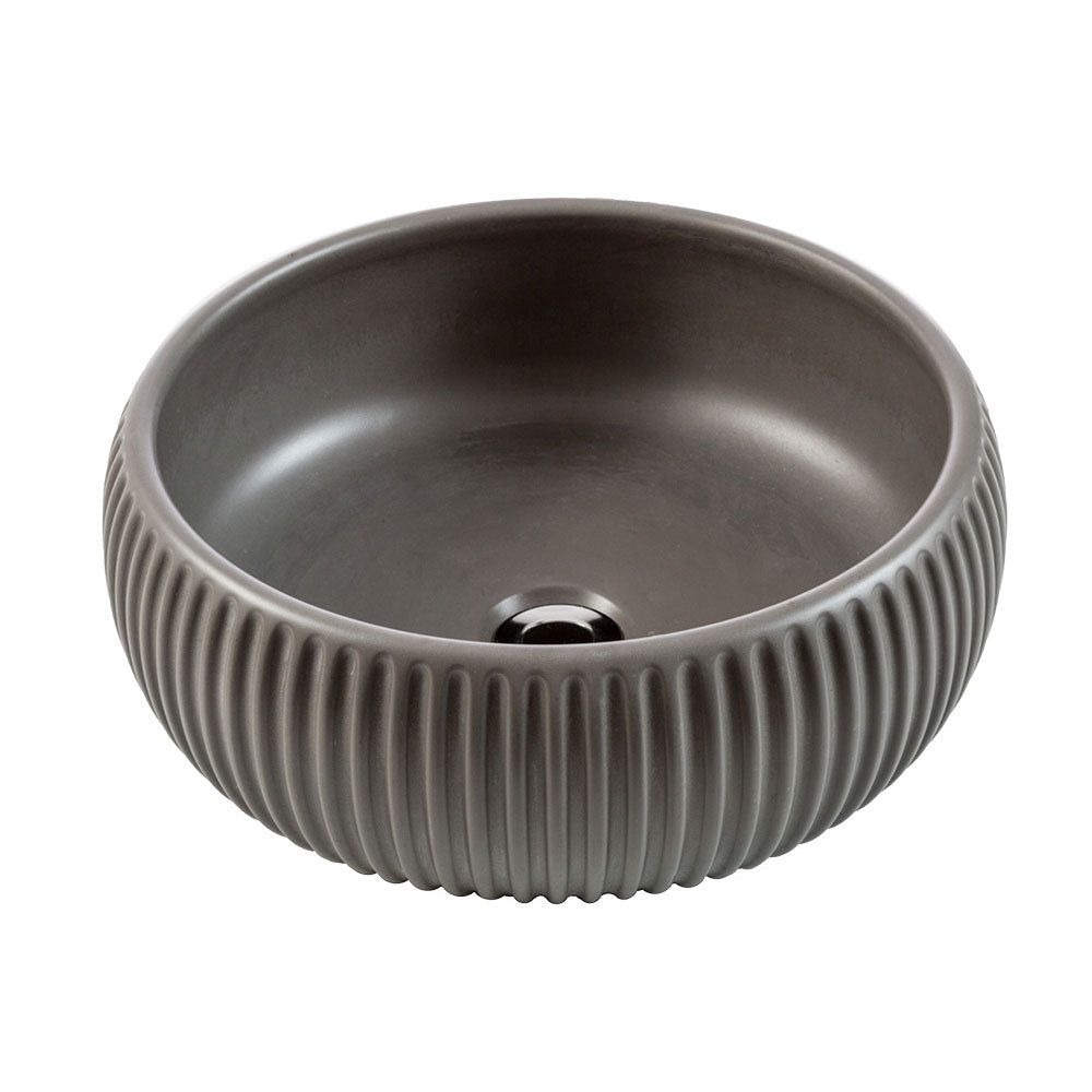 Lavandino da appoggio 'Plissà¨Round Basin' in cemento e resine à˜ 37x15h cm by Cipi - Grigio cemento