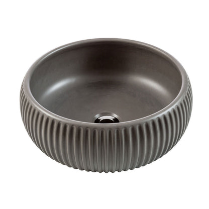 Lavandino da appoggio 'Plissà¨Round Basin' in cemento e resine à˜ 37x15h cm by Cipi - Grigio cemento