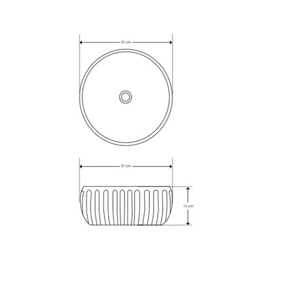 Lavandino da appoggio 'Plissà¨Round Basin' in cemento e resine à˜ 37x15h cm by Cipi - Grigio cemento