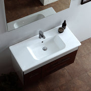 Lavabo consolle semincasso con troppo pieno e foro rubinetto cm 81x46