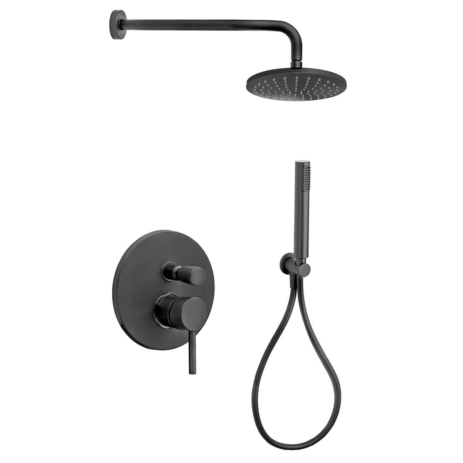 Set doccia tondo completo in Abs e ottone Nero Opaco serie Convivio Black by CeramicStore | Lo specialista del tuo bagno