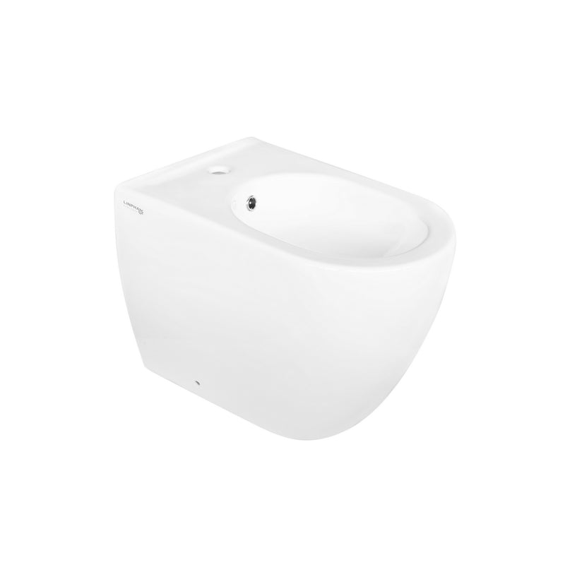 Sanitari filomuro collezione Tiara di Linpha Sanitary cm 36x53 senza brida con copriwater soft close -Bianco Opaco