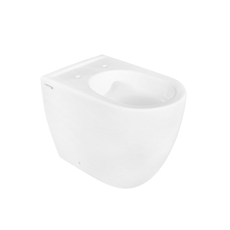 Sanitari filomuro collezione Tiara di Linpha Sanitary cm 36x53 senza brida con copriwater soft close -Bianco Opaco